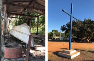 Barco em terra e cruz da igreja - Fotos de Sylvia Leite - BLOG LUGARES DE MEMÓRIA
