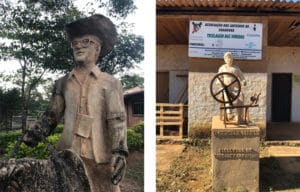 EStátuas de Guimarães Rosa e de líder comunitária - Fotos de Sylvia Leite - BLOG LUGARES DE MEMÓRIA