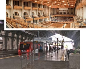 Sala São Paulo acima e plataforma da Estação Júlio Prestes abaixo - Fotos de Marcio De Assis e Sylvia Leite - BLOG LUGARES DE MEMÓRIA