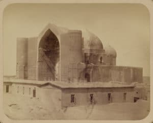Foto antiga do Mausoléu de Yasawi - Domínio Público em Wikimedia - BLOG LUGARES DE MEMÓRIA