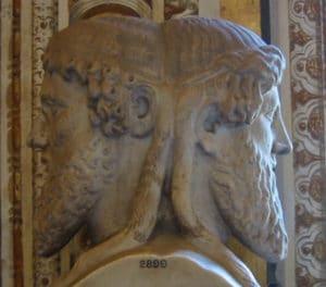 Escultura do deus Jano - Foto de Fubar Obusco - BLOG LUGARES DE MEMORIA