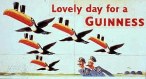 Cartaz da Guiness com tucanos - Foto do site oficial - BLOG LUGARES DE MEMÓRIA