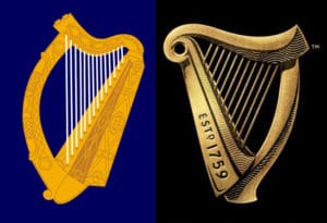 Harpa símbolo da Irlanda - Harpa da Guinness - Imagens da Wikimedia e do site da cervejaria - Autores diversos creditados na matéria - BLOG LUGARES DE MEMORIA