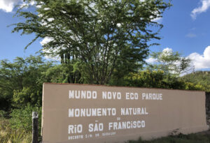 Arte Rupestre no Placa de entrada da Fazenda Mundo Novo - Foto de Sylvia Leite - BLOG LUGARES DE MEMÓRIA