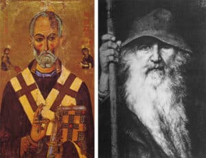 São Nicolau e Odin - Autor desconhecido e Georg von Rosen em Wikimedia - BLOG LUGARES DE MEMOR