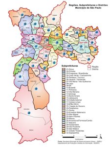 Mapa de São Paulo - Secretaria Municipal de Subprefeituras - BLOG LUGARES DE MEMORIA