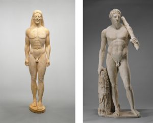 Estátuas Kouros e Lansdowne Herakles Foto do site do Getty Center - BLOG LUGARES DE MEMORIA