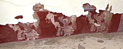 Tepantitla II - Sacerdotes com adornos alusivos ao deus-crocodilo - Foto INAH Divulgação - BLOG LUGARES DE MEMÓRIA 