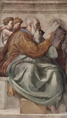 Profeta Zacarias retratado por Michelângelo - Foto de domínio público em Wikimedia- BLOG LUGARES DE MEMÓRIA
