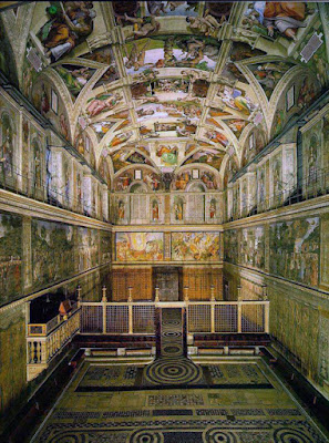 Visão geral da Capela Sistina - Foto de Echando una mano em Wikipedia - BLOG LUGARES DE MEMÓRIA