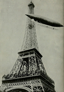 A Torre Eiffel e o balão N-5 - Foto de Internet Archive Book Images- BLOG LUGARES DE MEMÓRIA